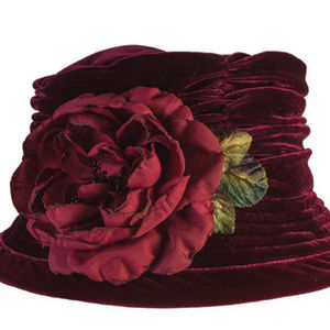 Beautiful Crushable Velvet Merlot Hat